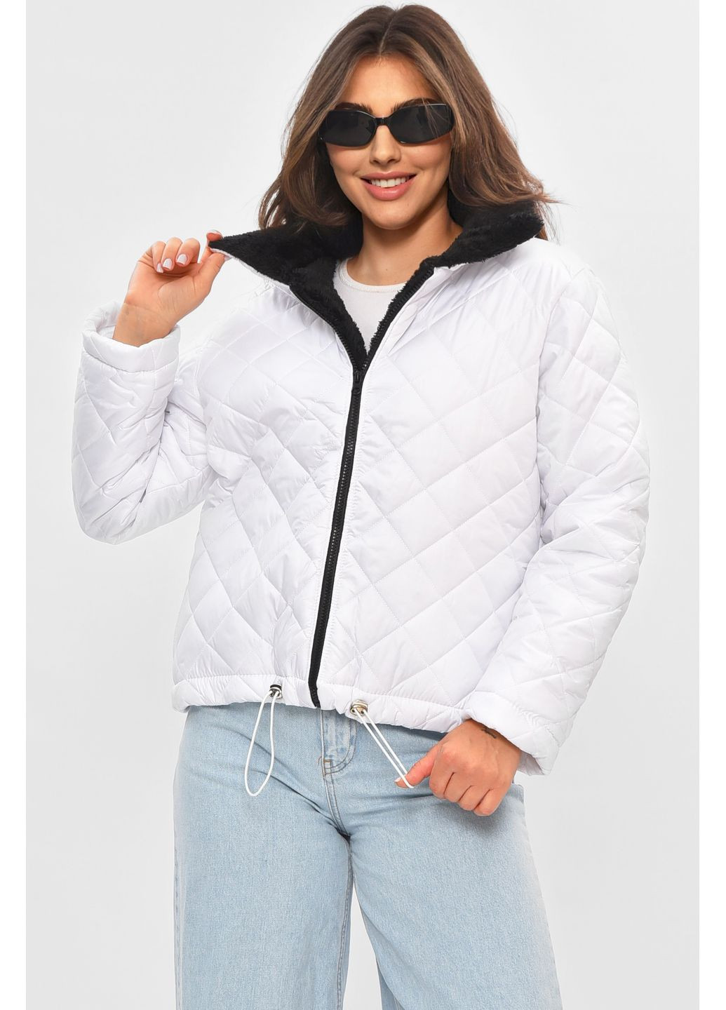 Біла демісезонна куртка жіноча демісезонна білого кольору Let's Shop