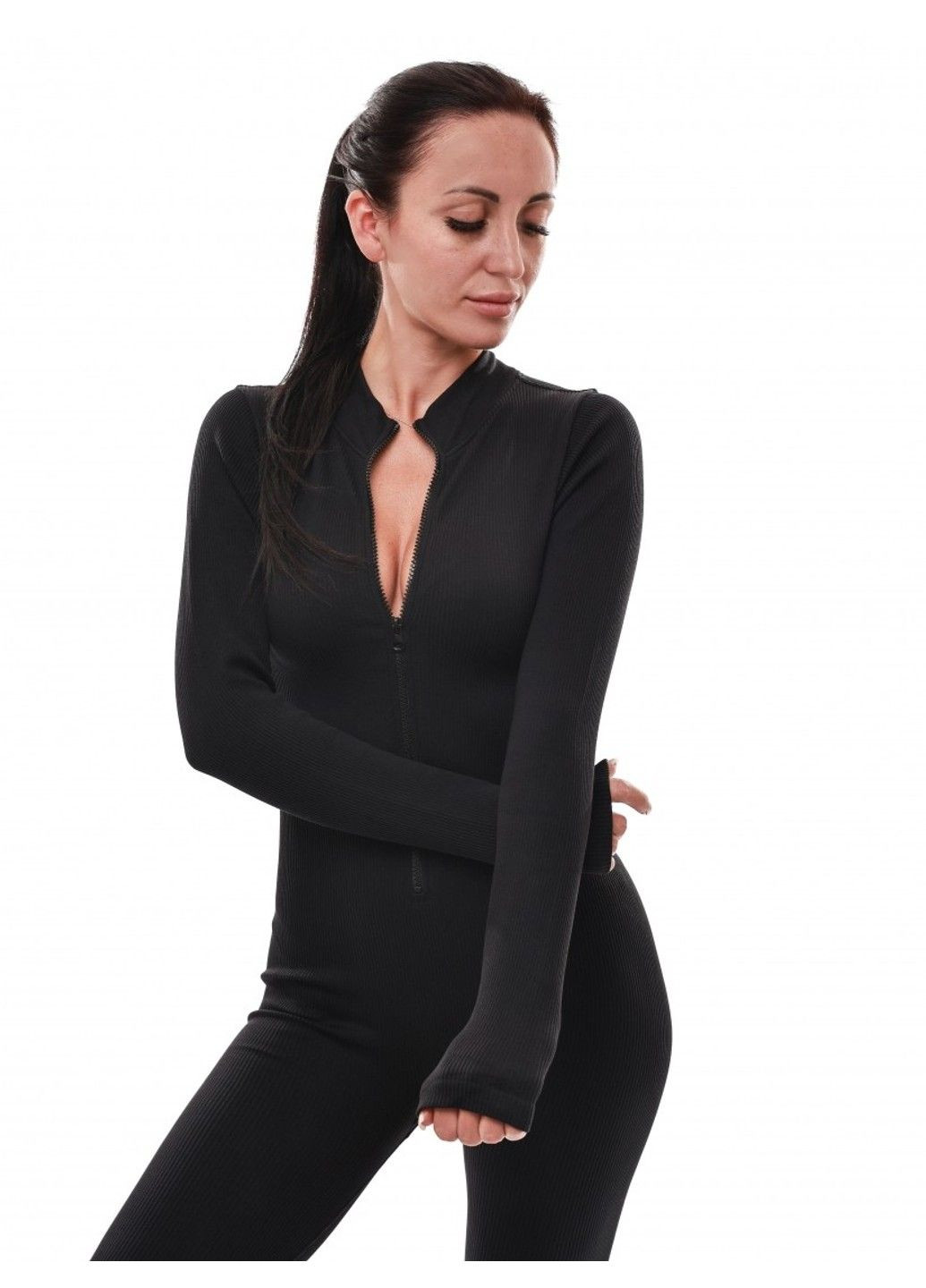 Жіночий комбінезон NaNa чорний трикотаж