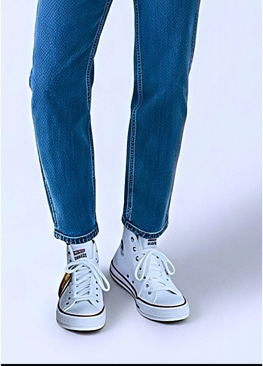 Білі жіночі класичні високі білі кеди converse all star текстиль No Brand