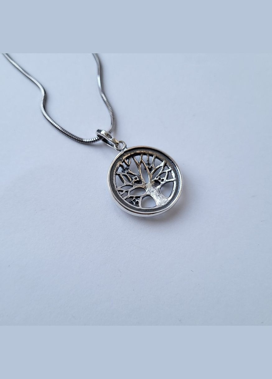 Серебряная подвеска кулон Дерево с Белыми камнями черненное серебро 925 пробы 38170ч 3.30г No Brand (306742128)