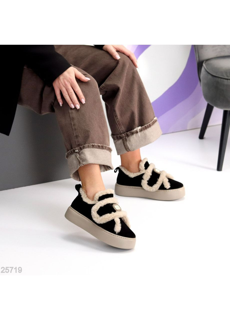 No Brand Зимові автоледі чорний з натуральна замша, — зима (368375863)