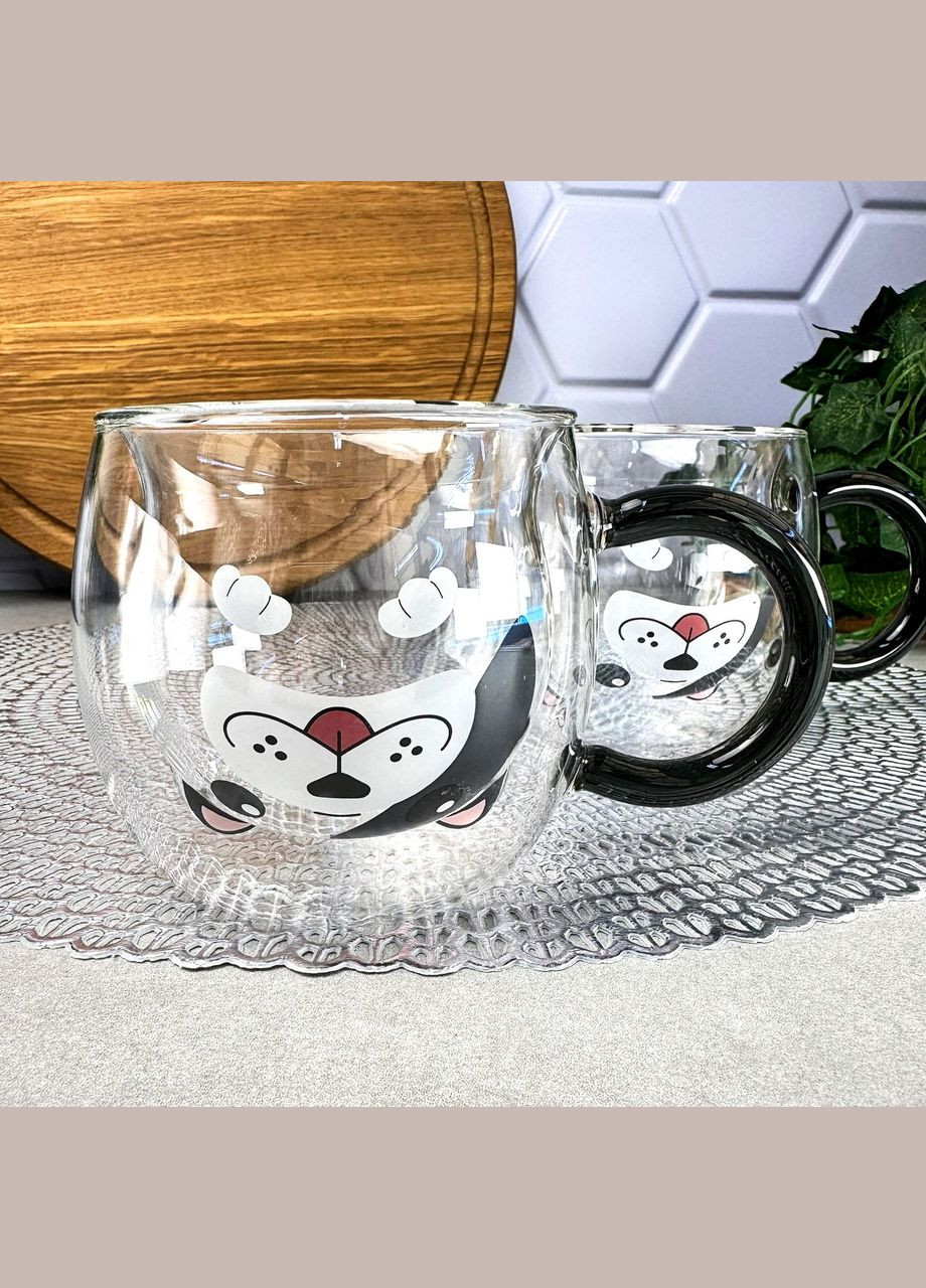 Чашки з подвійними стінками 2 шт 280 мл Чорний Пес Ardesto (332993926)