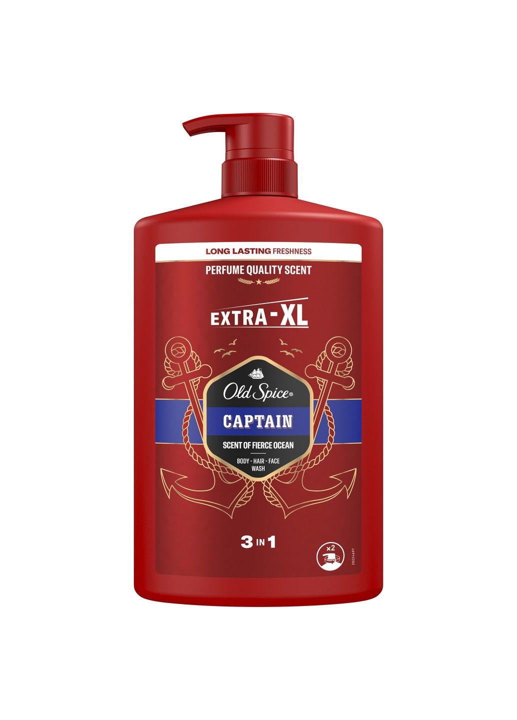 Гель для душу + шампунь 3-в-1 Captain 1000 мл Old Spice (304559067)
