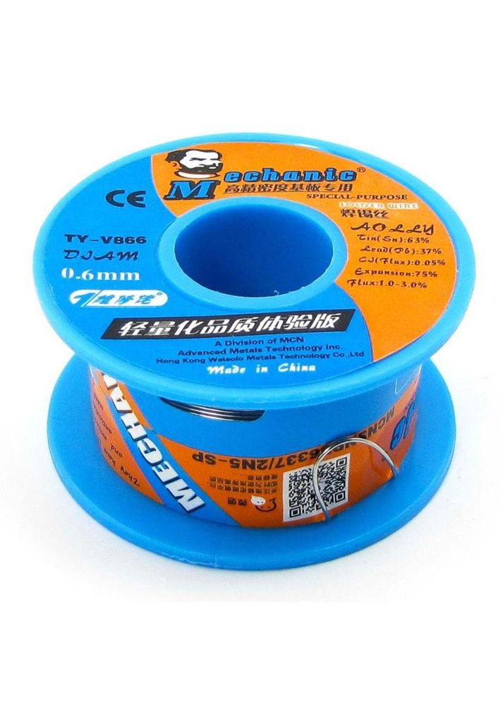 Припой TY-V866 / Sn 63%, Pb 37% / 40 г / 0,6 мм Mechanic (322567707)