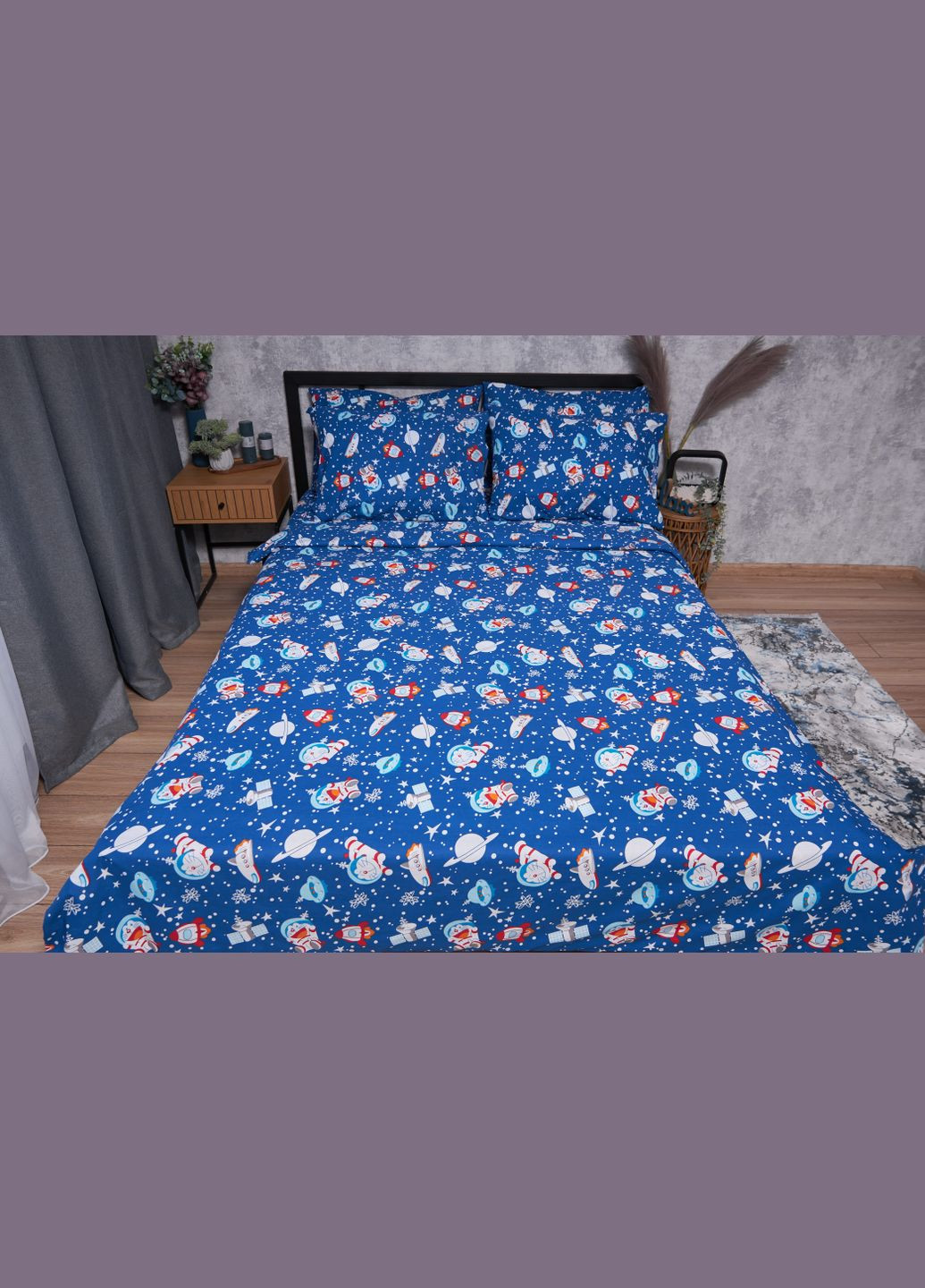 Комплект постельного белья Бязь Gold Люкс «Space Cats» Детский 110х140 наволочки 2х40х60 (MS-830000041) Moon&Star SpaceCats (293173189)