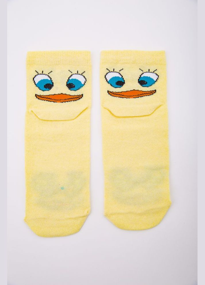 Жовті рожеві жіночі шкарпетки, з принтом, середньої довжини, 167r337 Ager (317424315)