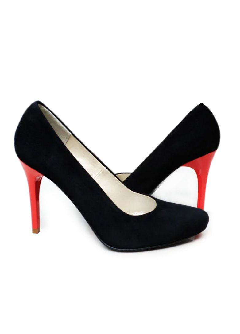 Ari Andano Туфлі човники чорні із натурального замшу на підборах 9см. туфлі-човники чорний з натуральна замша, — демісезон (348472375)