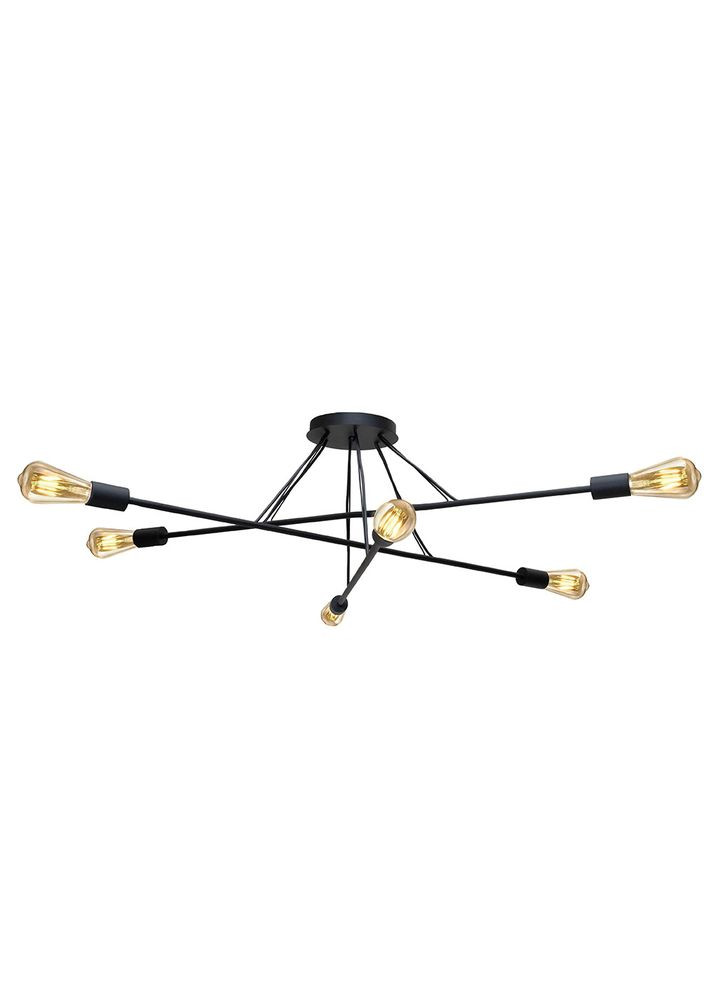 Люстра підвісна Asket на шість ламп Е27 NL 10320-6 BK чорна MSK Electric (325882542)