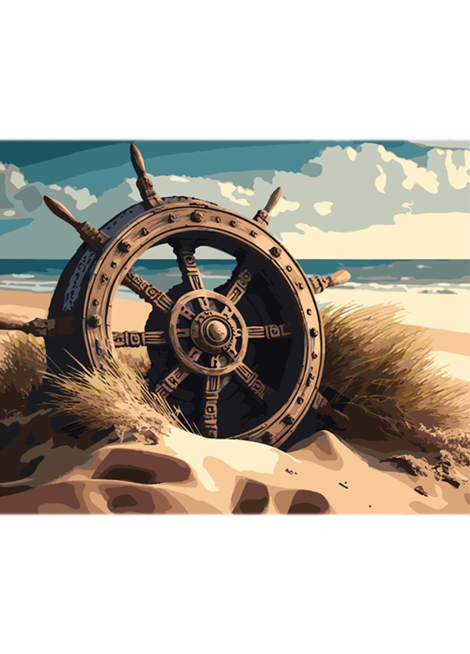 Картина за номерами для дорослих Морський штурвал акрилова навчальна см Strateg (362434823)