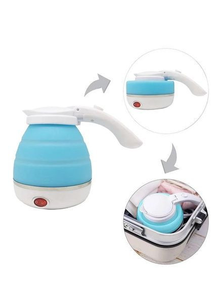 Электрочайник складной силиконовый Electric Kettle 7107, 600 мл, 800 Вт, 220V (голубой) No Brand - (362947582)