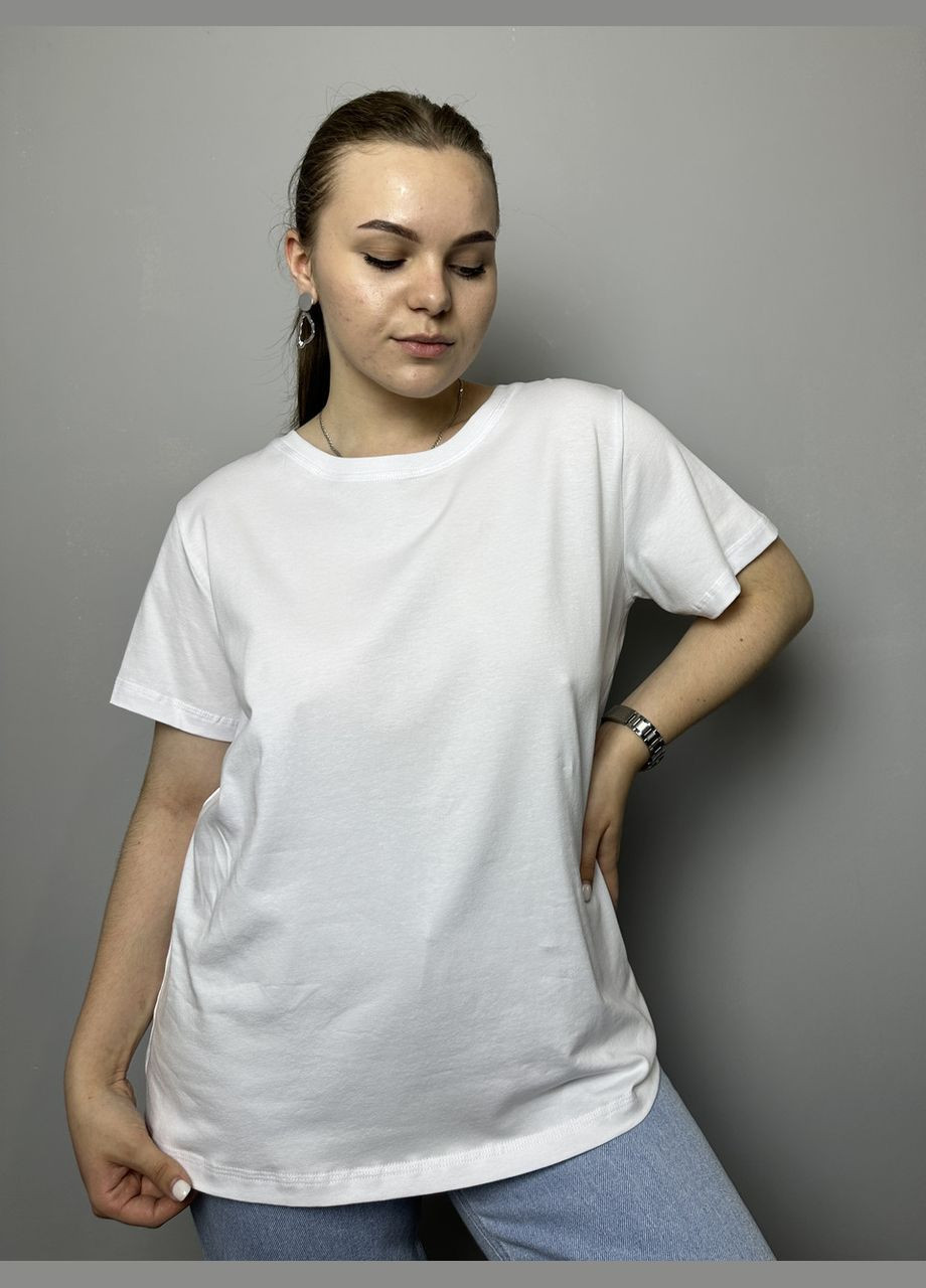 Белая всесезон футболка женская базовая зелёная mksh2432-3 Modna KAZKA