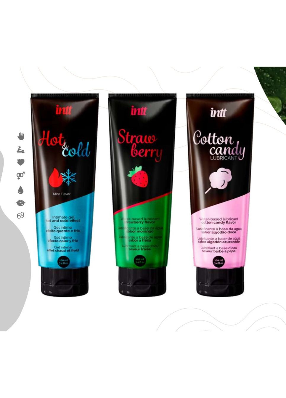 Їстівний лубрикант зі смаком солодкої вати Cotton Candy на водній основі, 100 мл Intt (297132647)