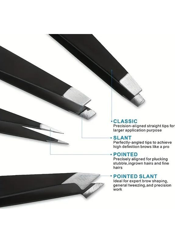 Набор точных пинцетов из нержавеющей стали No Brand В чохлі 1/6 (363188102)