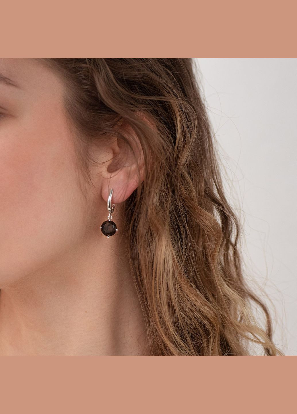 Срібні сережки Захоплення (димчастий кварц) 123011 Oniks (264022615)