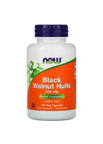 NOW Black Walnut Hulls 100 капсул Now Foods (387021142)
