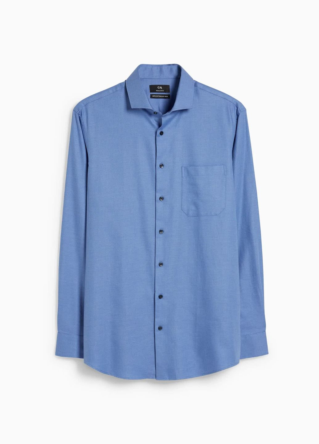 Синяя кэжуал рубашка однотонная C&A