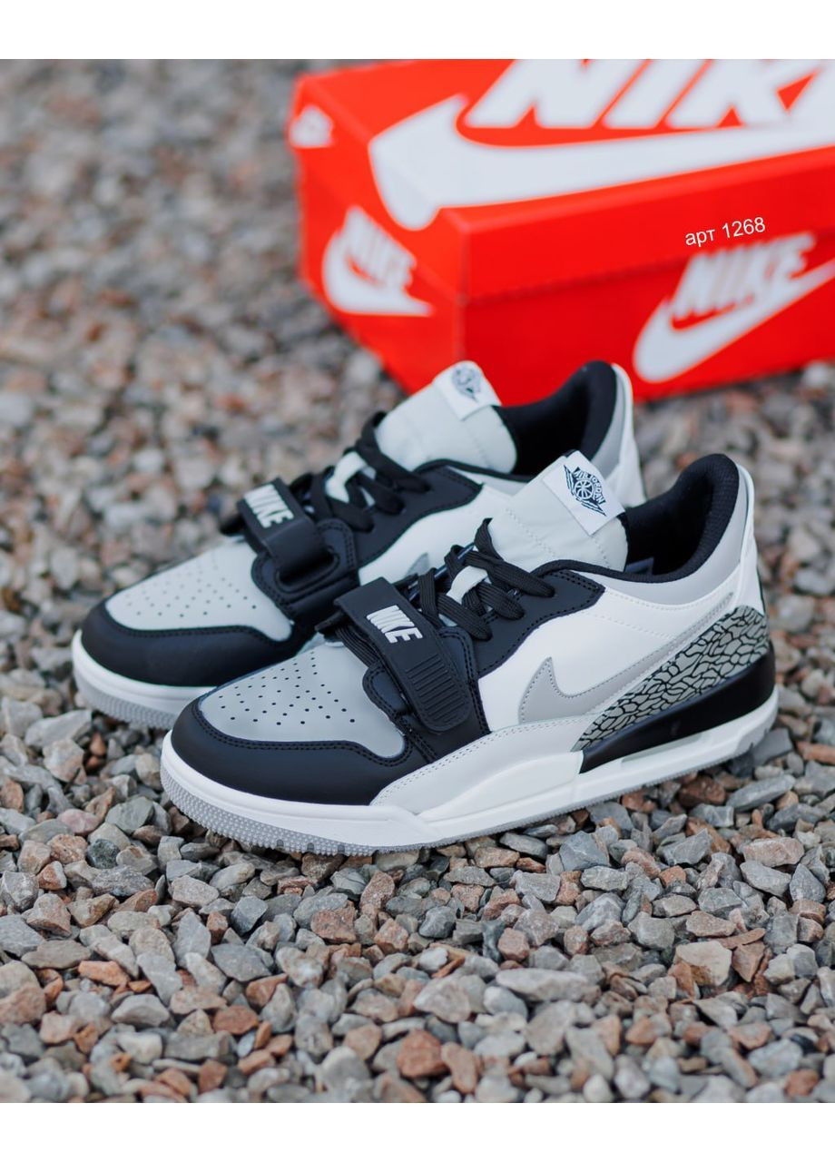 Черно-белые демисезонные мужские кроссовки No Brand