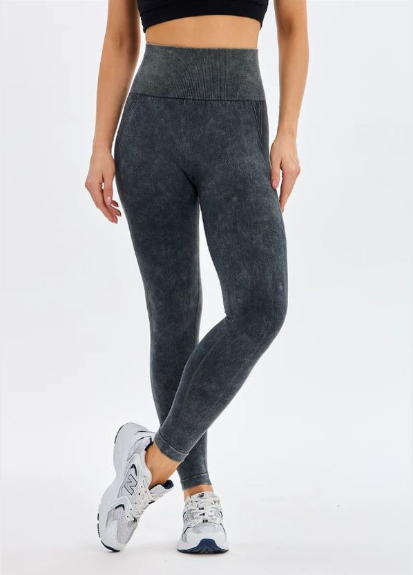 Жіночі спортивні лосини варенка з ефектом пушап на високій посадці утягуючі для йоги та фітнесу No Brand (327243145)