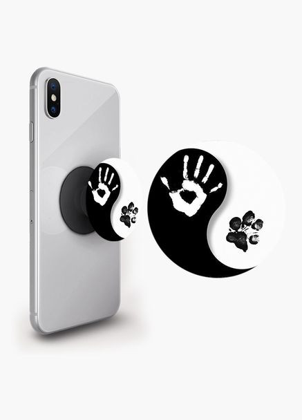 Попсокет тримач для смартфона (Popsockets) Лапка та рука Чорний No Brand (302084211)