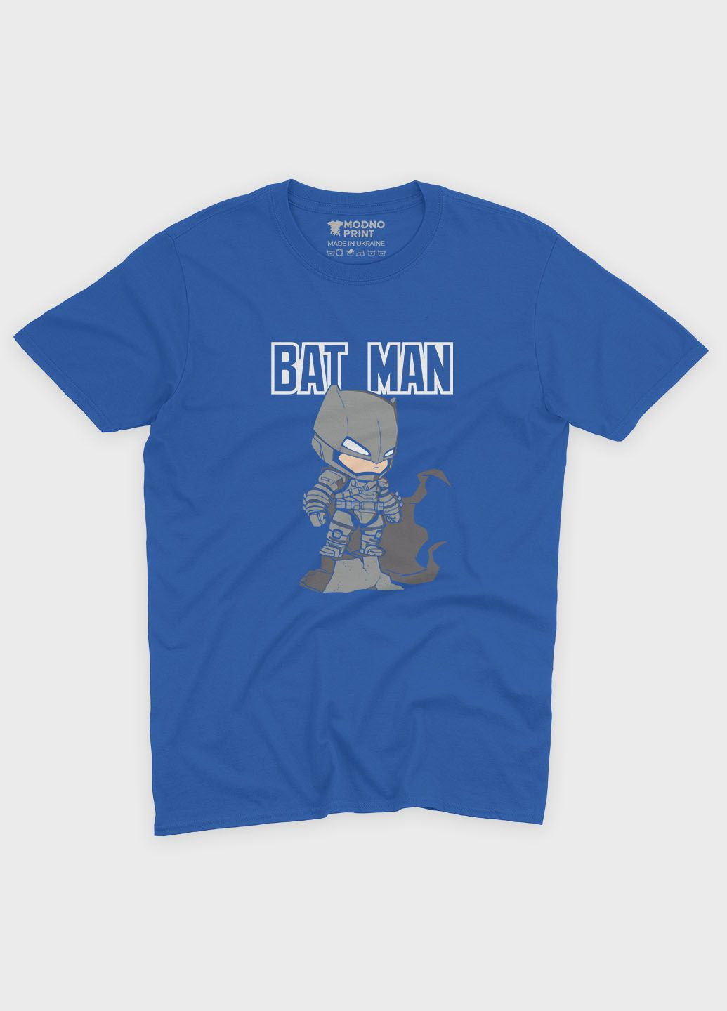 Синяя демисезонная футболка для девочки с принтом супергероя - бэтмен (ts001-1-grr-006-003-014-g) Modno