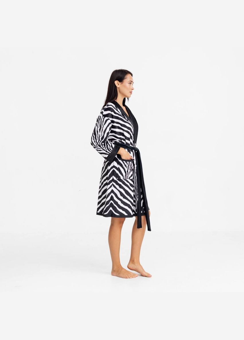 Халат жіночий з плюшевого велюру ексклюзивний Zebra 18268 2XL-3XL FlexDress (336766962)