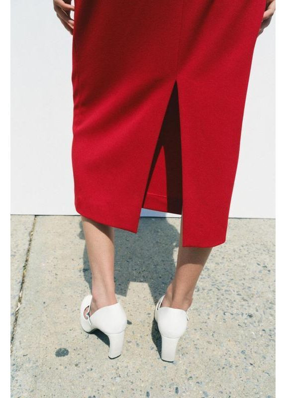 Красное облегающее платье меди zw collection Zara