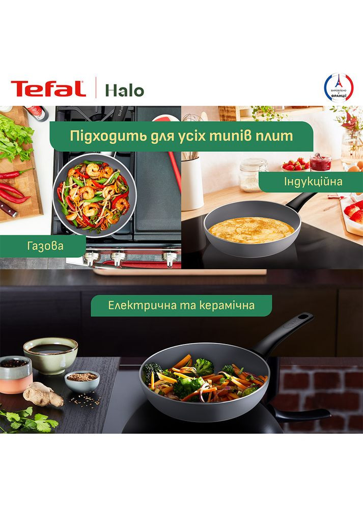 Сковорода Halo 24 см Grey (C3120453) Tefal (329851464)