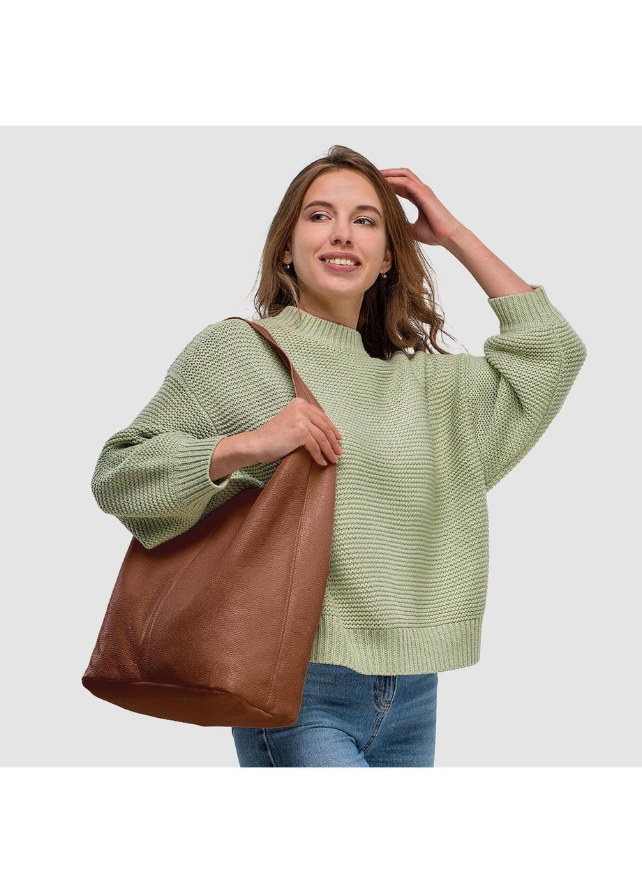 Хобо Коричневий - Італійська жіноча м’яка сумка-хобо із натуральної шкіри без підкладки на блискавці (011943-bro-D17) TAKEASY (358223242)