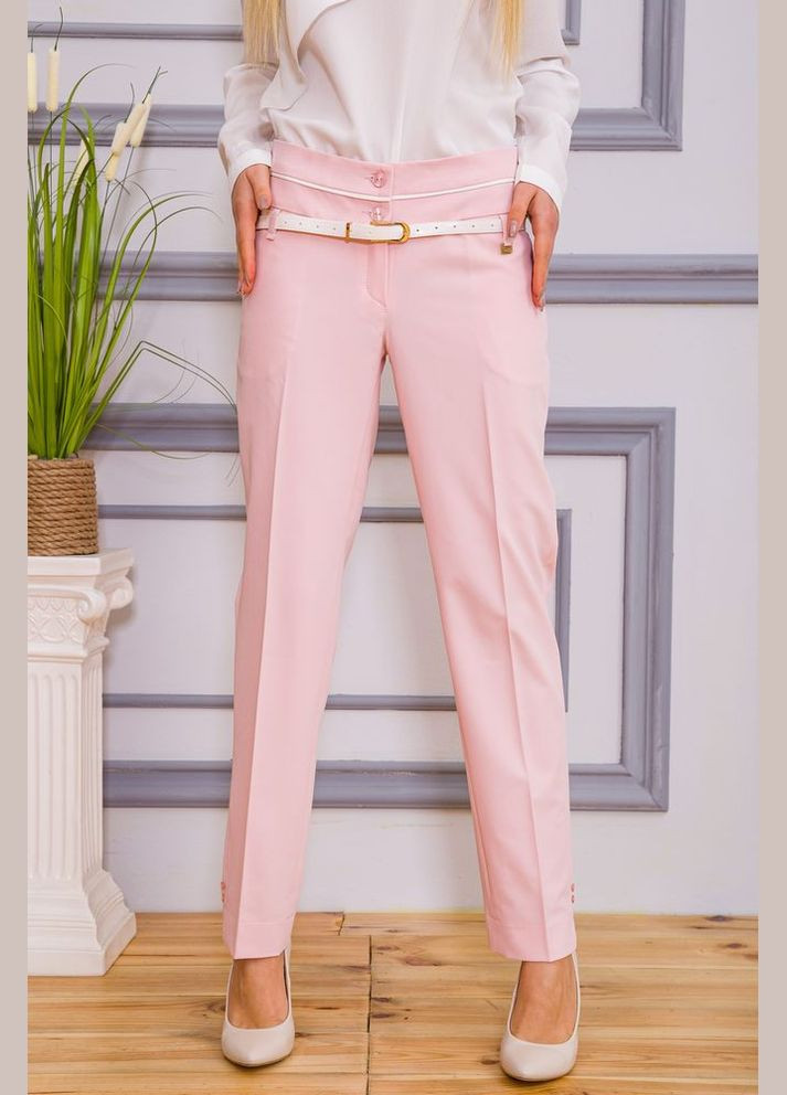 Класичні жіночі штани, рожевого кольору, з поясом, Ager (266814689)