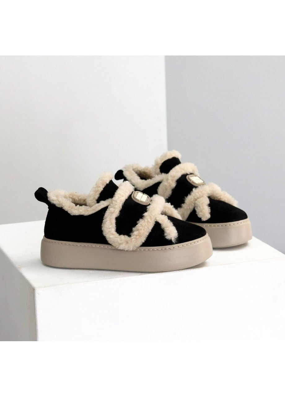 No Brand Зимові автоледі чорний з натуральна замша, — зима (368375863)