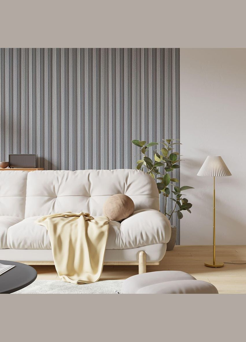 Декоративная стеновая рейка стальная серая 3000*160*23мм D (3DPanda-1528) Sticker Wall (323155068)