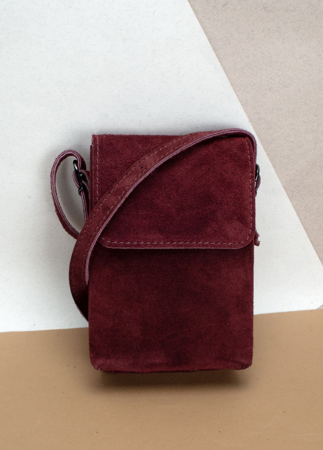 Сумка для телефону замшева жіноча 03804 винна Virginia Conti (307381508)