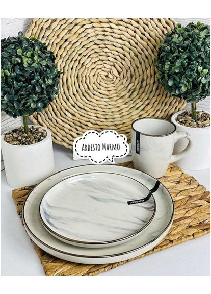 Сервиз столовый Marmo AR0018MRBS/2 18 предметов бежевый Ardesto (349225575)