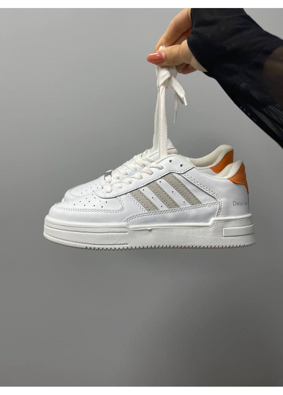 КРОССОВКИ ЖЕНСКИЕ ADIDAS DASS-LER WHITE BEIGE ORANGE АДИДАС No Brand белые демисезоны (368868400)