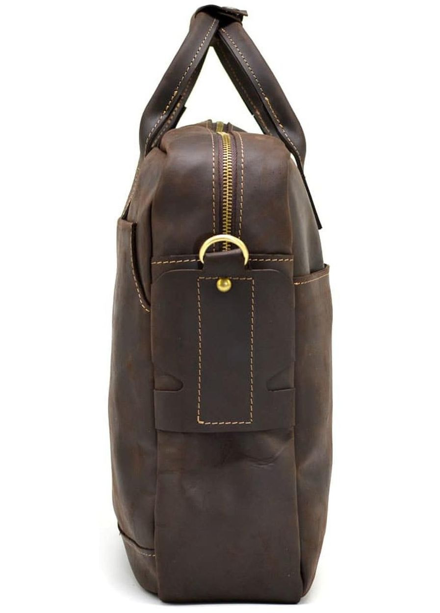 Сумка портфель через плечо для мужчин из натуральной кожи для документов А4 с отделением для ноутбука Коричневый 40474 TARWA (361400993)