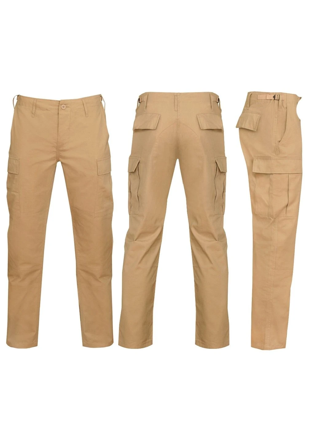 Штани тактичні демісезонні Mil-Tec Teesar BDU Rip-Stop Slim Fit, Khaki, No Brand (315439383)