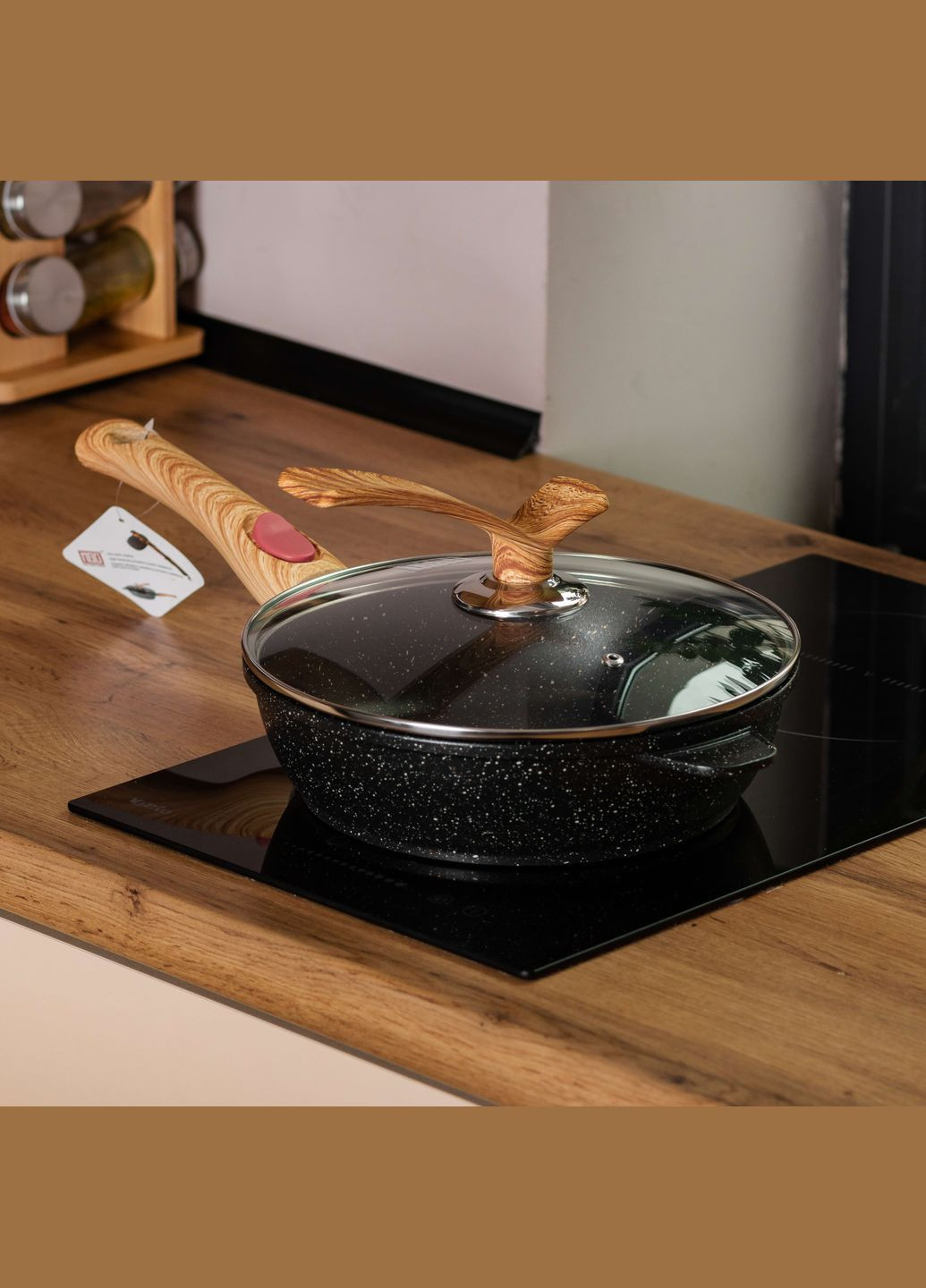 Сковорода универсальная алюминиевая 24 см со съемной ручкой, MGC (324071673)