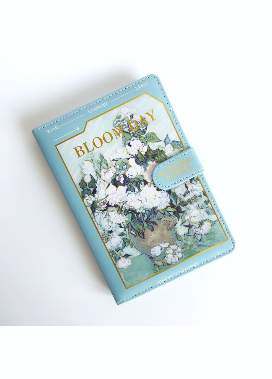 Блокнот формату А5 в клітинку з принтом картини Ван Гог Біла троянда у вазі 128 аркушів China (322872487)