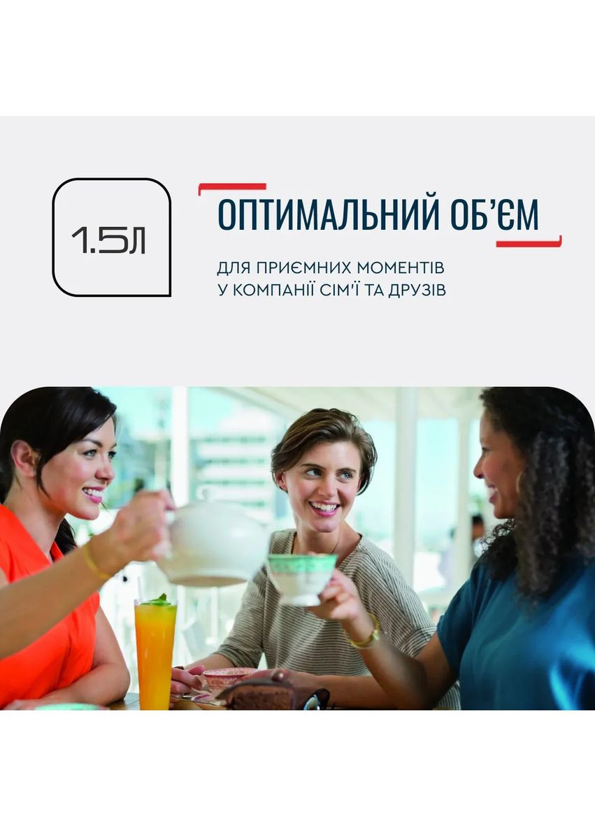 Електрочайник Delfini 1.7л, пластик, сріблясто-чорний Tefal (360398056)