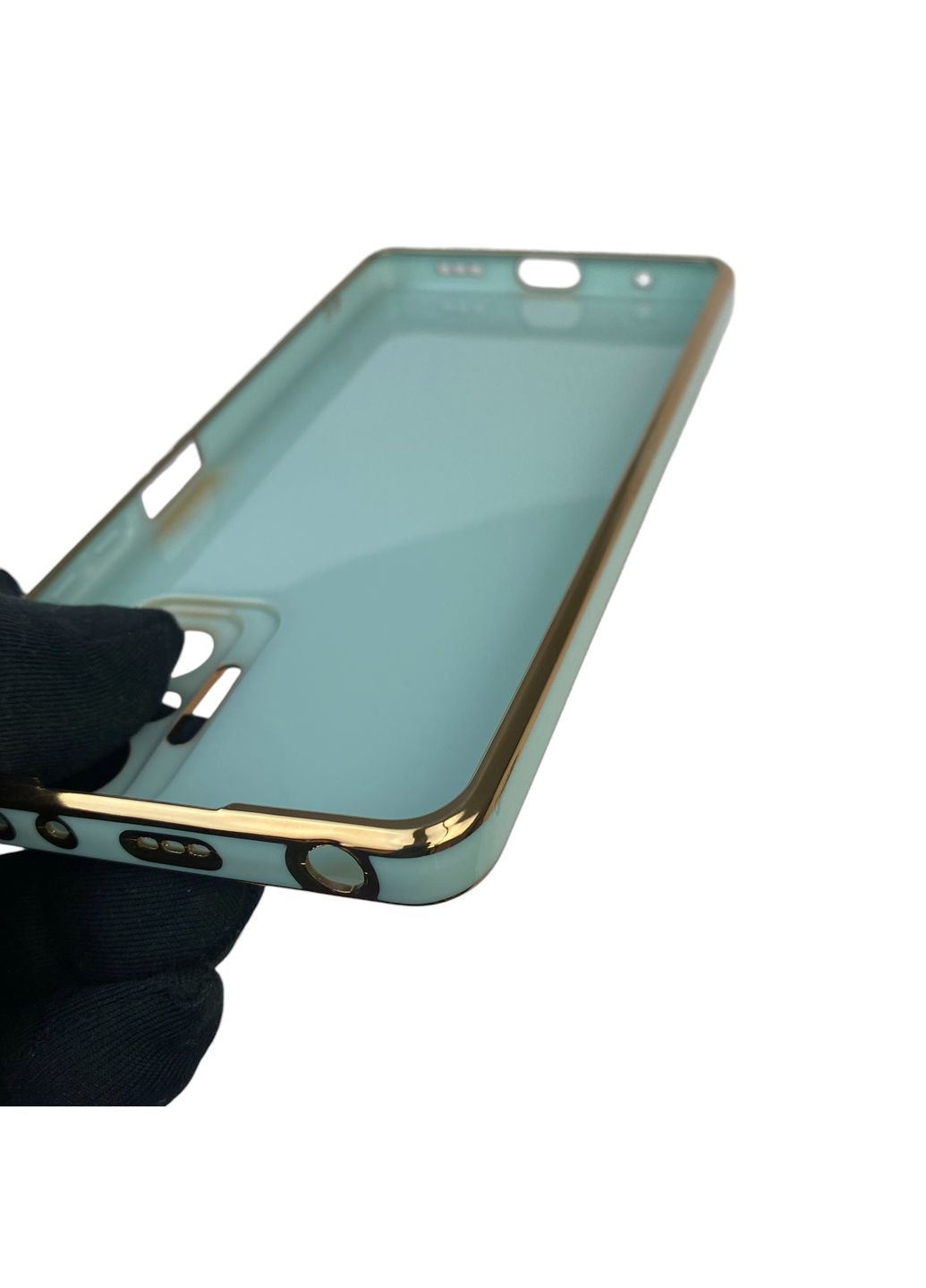 Чехол для Redmi Note 10 Pro 4G с кольцом-подставкой с золотой окантовкой редми нот 10 про бирюзовый gs1 Xiaomi (366230522)