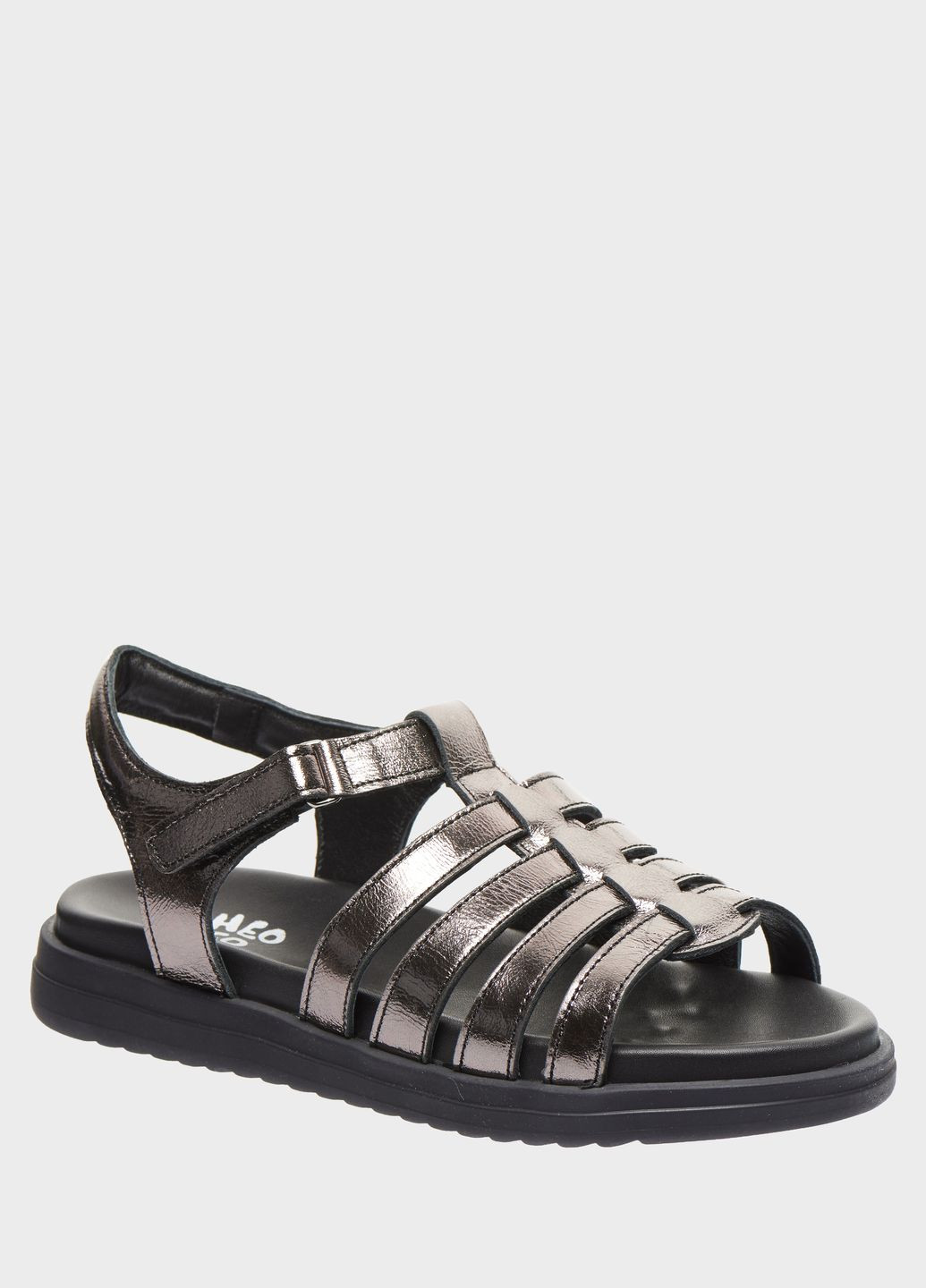 Серебряные кэжуал сандали Theo Leo на липучке