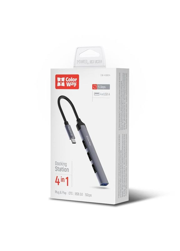USB-хаб СolorWay USB Type-C 4-в-1 (CW-HUB04) Colorway (336957362)
