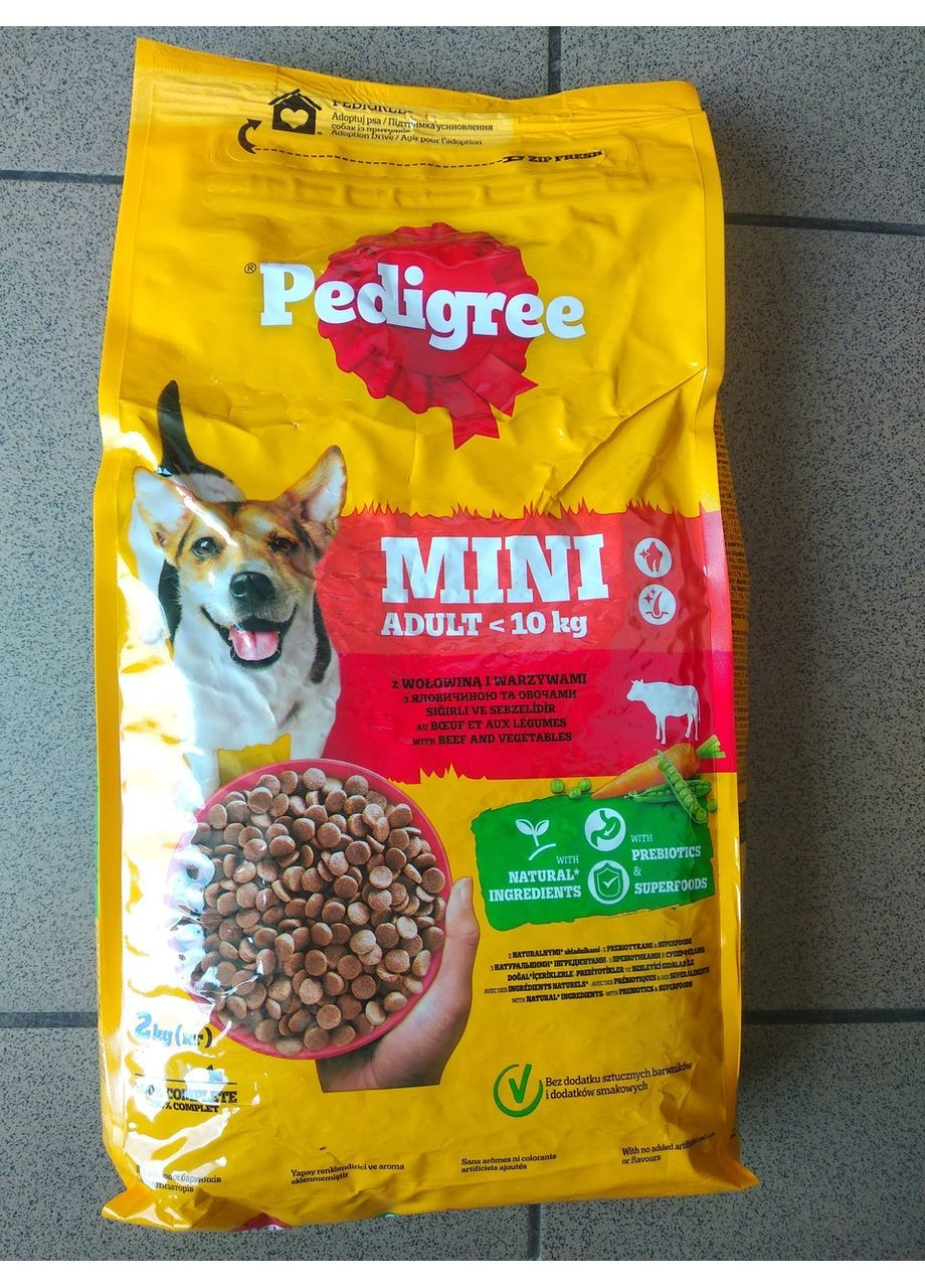 Adult яловичина з овочами 2 кг. корм для собак Pedigree (356671609)