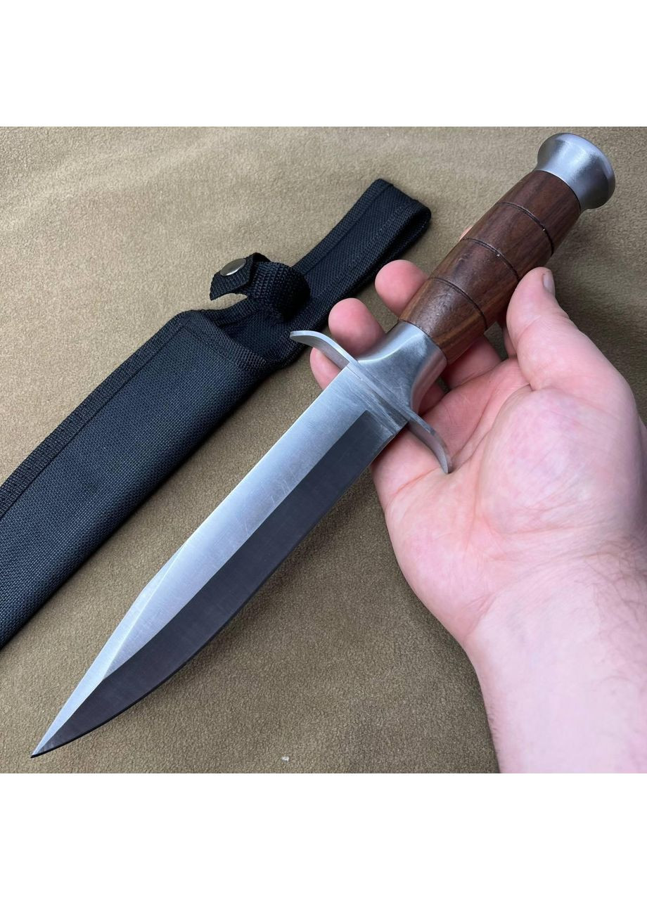 Ніж мисливський туристичний кований 4040 у чохлі Дерев'яна ручка Columbia (346597113)