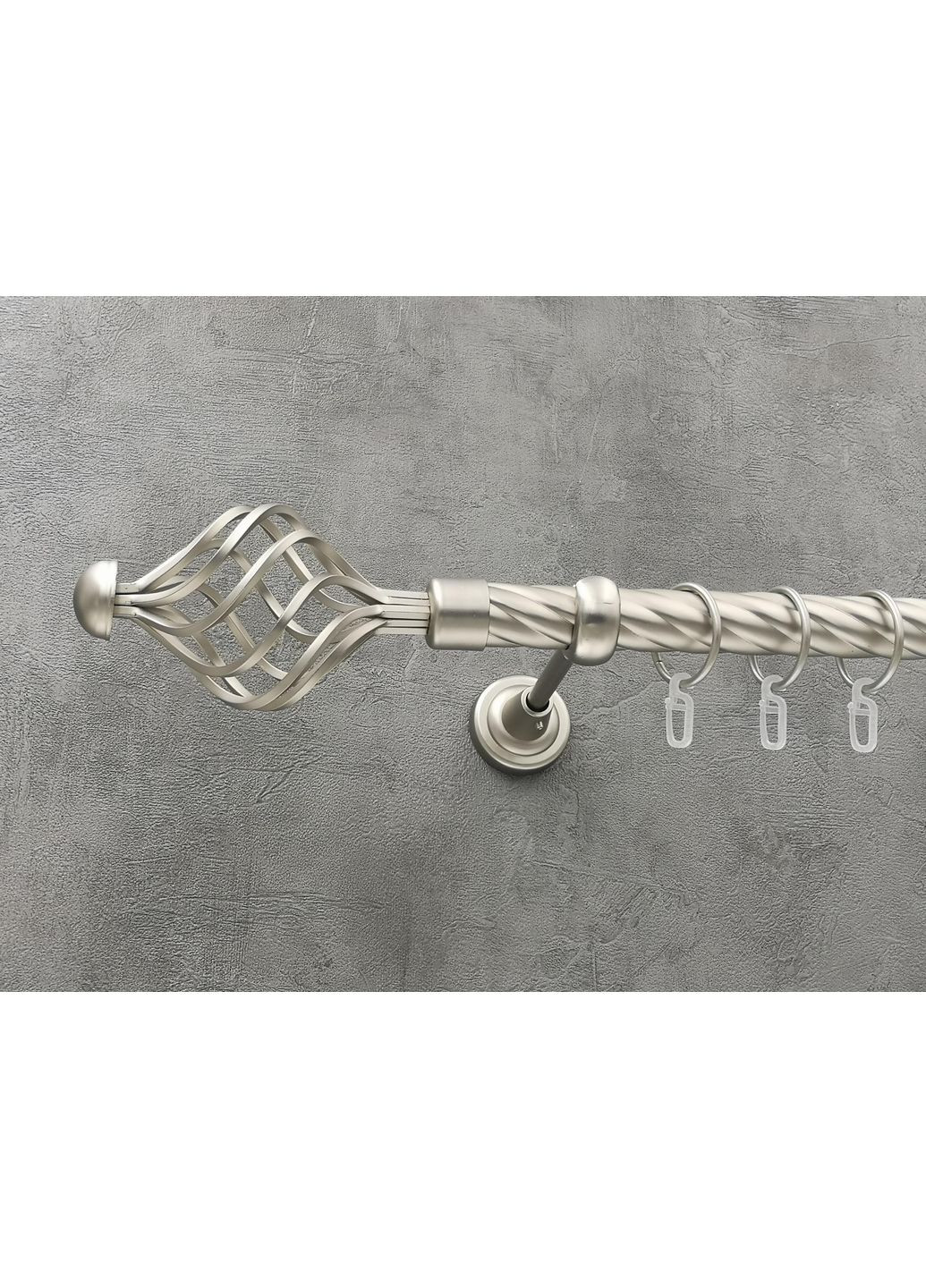 Карниз Арезо кручена штанга одинарний відкритий 25 мм 320 см Сатин Quadrum (352778031)