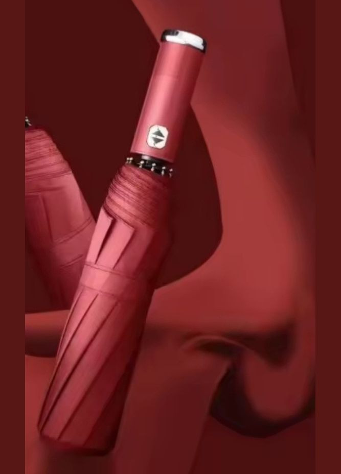 Бордовый зонт автоматический хром кольцо с поворотной подсветкой 100 см Xiaomi (327369052)