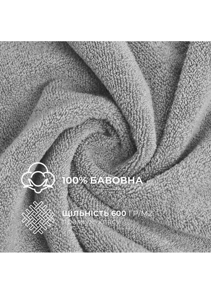 Полотенце махровое 100х150 см пл 600 г/м2 банное для тела и сауны натуральный серый хлопок IDEIA серый