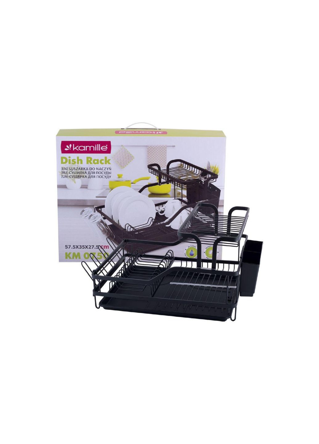 Сушарка для посуду настільна 575x350x275 мм міцна для кухні Kamille (332202597)