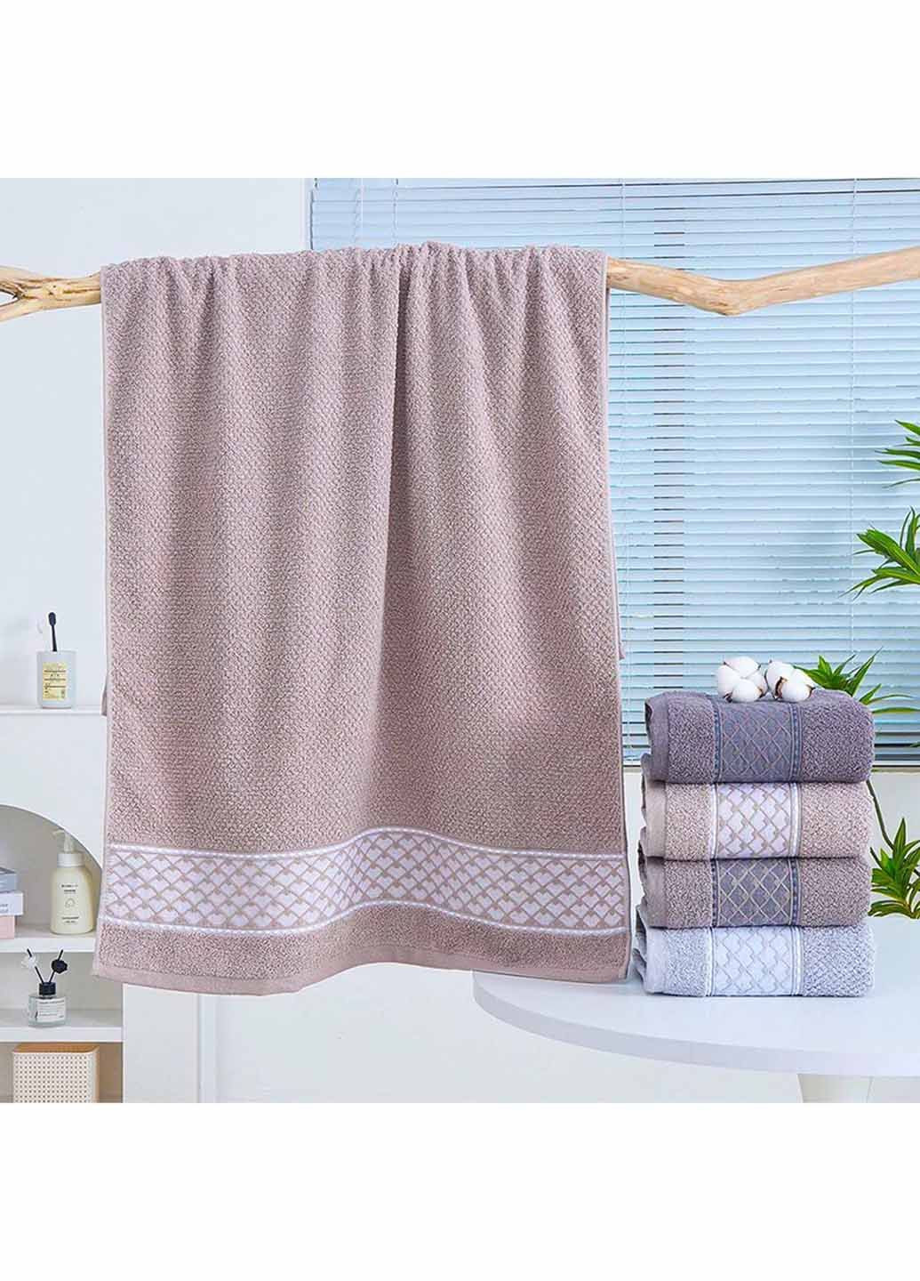 Рушник лицьовий махровий 100х50 см Homedec однотонний сіро-коричневий