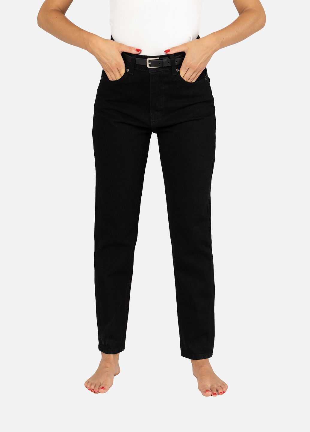Женские джинсы, mom цвет черный ЦБ-00255791 Blue Hill - (307363104)
